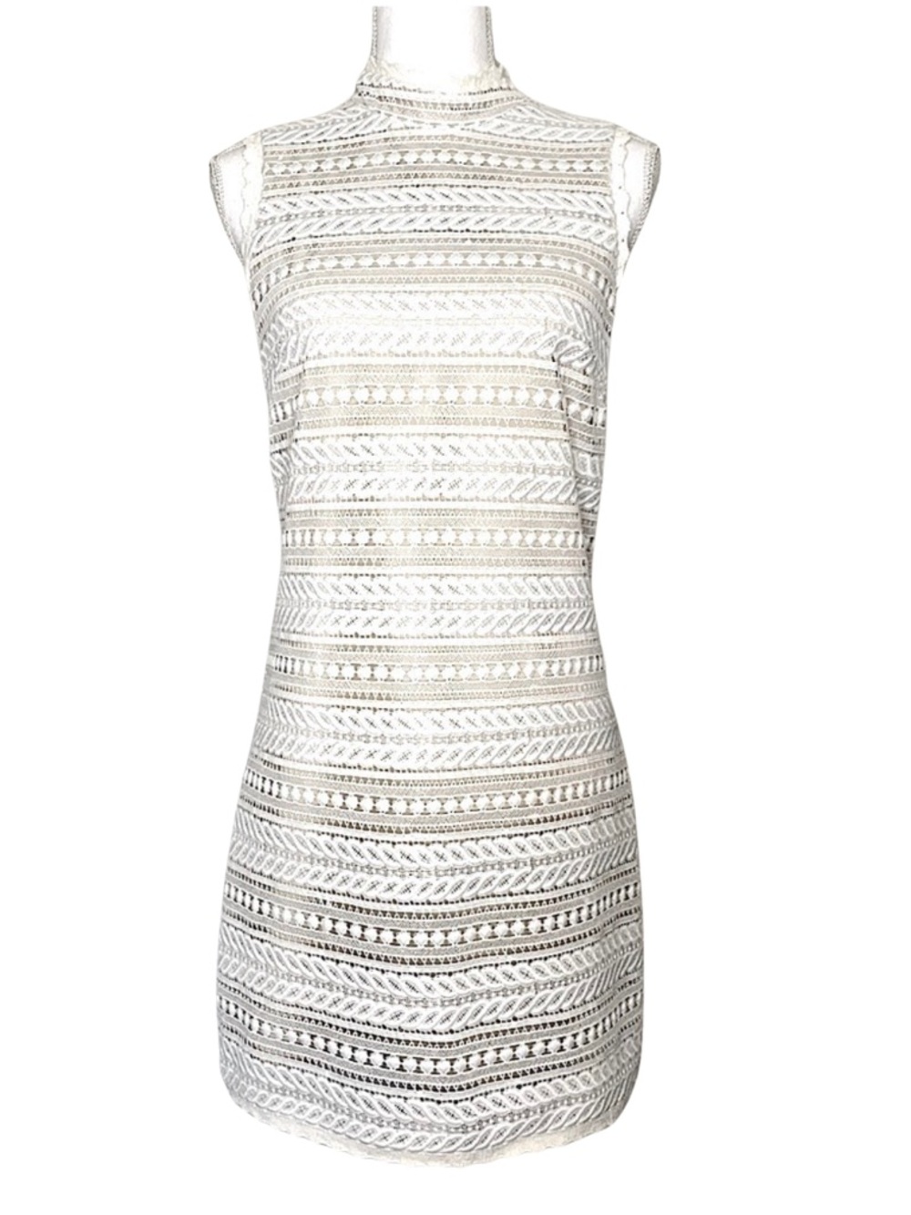 NWOT ABS Allen Schwartz Lace Midi‎ Dress Creme Women Small